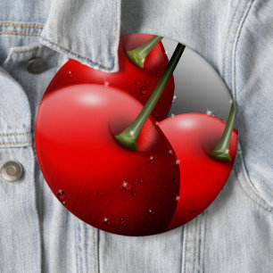 Badge Rond 15,2 Cm Cerises avec gouttes de ragoût
