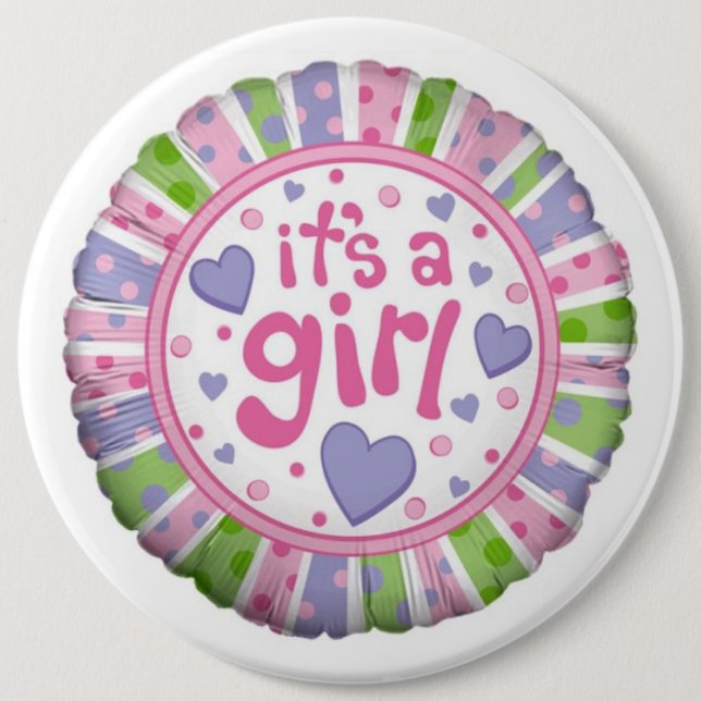 Badge Rond 15,2 Cm C'est une fille (Devant)