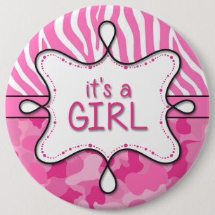 Badge Rond 15,2 Cm C'est une fille Faire-part Pin 3