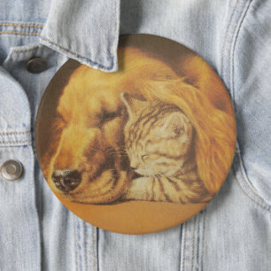 Badge Rond 15,2 Cm Chat et chien