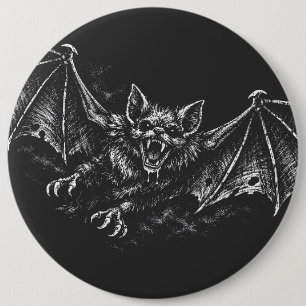Badge Rond 15,2 Cm Chauve-souris plongeante - par BurnsInHell