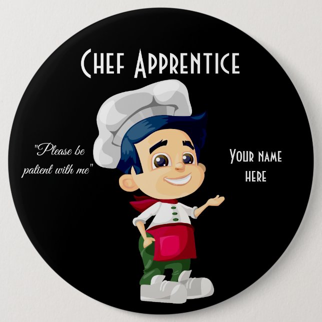 Badge Rond 15,2 Cm Chef Apprentice 2, Bouton rond (Devant)