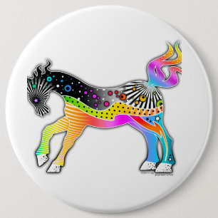 Badge Rond 15,2 Cm CHEVAL d'art de bruit