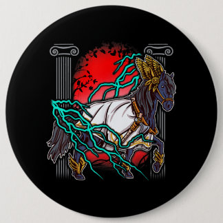 Badge Rond 15,2 Cm Cheval Mythes Grecs Zeus Dieux Anciens Equine Ligh