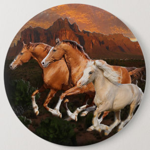 Badge Rond 15,2 Cm Chevaux sauvages d'Arizona