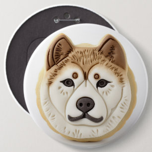 Badge Rond 15,2 Cm Chien Akita Inspiré 3D