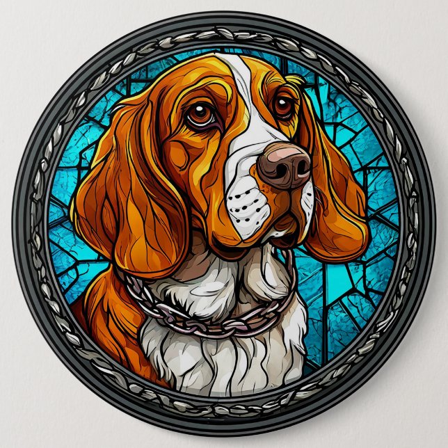 Badge Rond 15,2 Cm Chien Beagle mignon (Devant)