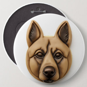 Badge Rond 15,2 Cm Chien belge Malinoi 3D inspiré