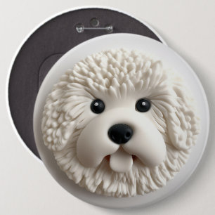 Badge Rond 15,2 Cm Chien Bichon Frise Inspiré 3D