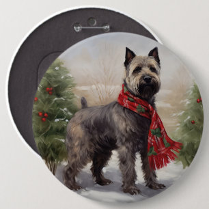 Badge Rond 15,2 Cm Chien de Chesapeake à Noël de neige
