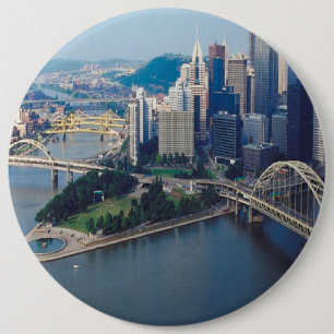 BADGE ROND 15,2 CM CITYSCAPE-BRIDGES