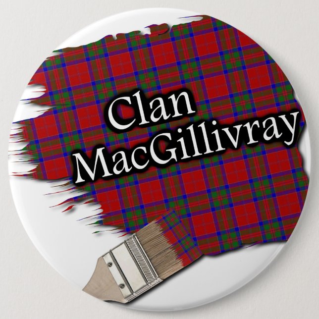 Badge Rond 15,2 Cm Clan MacGillivray Tartan pinceau (Devant)