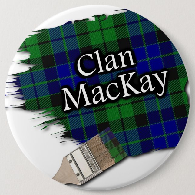 Badge Rond 15,2 Cm Clan MacKay Pinceau Tartan (Devant)
