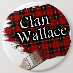 Badge Rond 15,2 Cm Clan Wallace Tartan Paint Brush