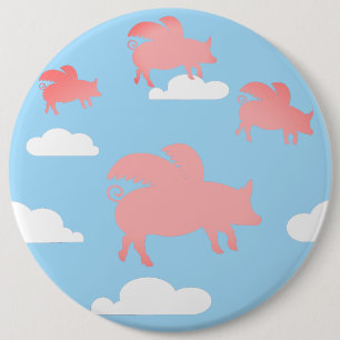 Badge Rond 15,2 Cm Cochons volants