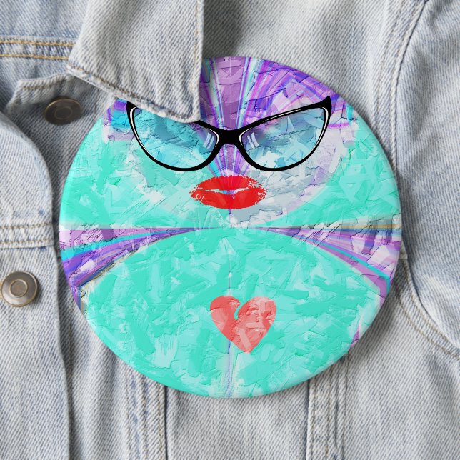 Badge Rond 15,2 Cm Coeur parfait (En situation)