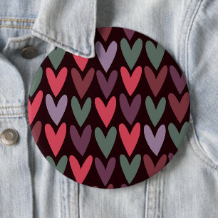 Badge Rond 15,2 Cm Coeurs 6