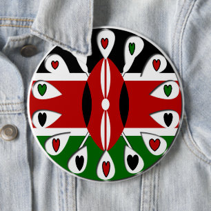 Badge Rond 15,2 Cm Coeurs du Kenya