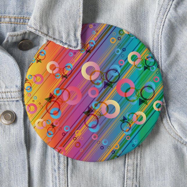 Badge Rond 15,2 Cm Composition Abstraite (En situation)