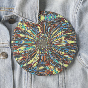 Badge Rond 15,2 Cm Conception Abstraite Optique d'Art Pop Urbain Afri