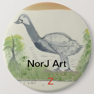 Badge Rond 15,2 Cm Conception de bouton ON d'émeu de bébé d'art de
