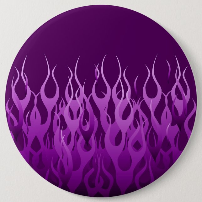 Badge Rond 15,2 Cm Conception des flammes de course violet Cool (Devant)