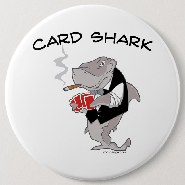 Badge Rond 15,2 Cm Conception du lecteur de carte requin (Devant)