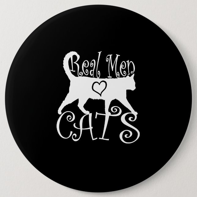 Badge Rond 15,2 Cm Conception graphique de vrais d'hommes chats (Devant)