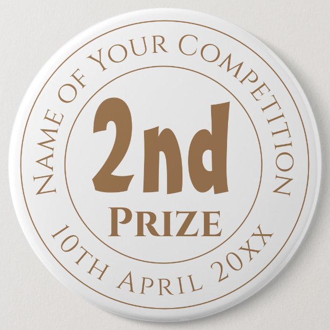Badge Rond 15,2 Cm Concours 2e Prix Trophée (Devant)