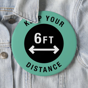 Badge Rond 15,2 Cm Conserver votre distance