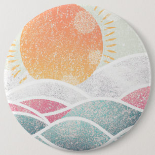 Badge Rond 15,2 Cm Côté/Plage/ensoleillé