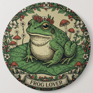 Badge Rond 15,2 Cm Cottagecore amoureux des grenouilles