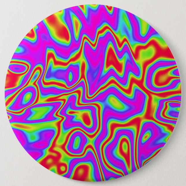 Badge Rond 15,2 Cm Couleurs liquides psychédéliques sauvages (Devant)