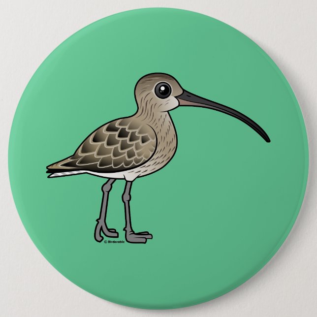 Badge Rond 15,2 Cm Courlis cendré eurasien (Devant)