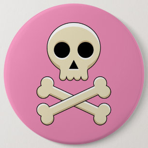 Badge Rond 15,2 Cm Crâne avec des os