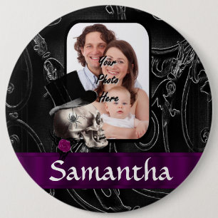 Badge Rond 15,2 Cm Crâne gothique de tatouage