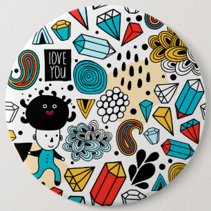 Badge Rond 15,2 Cm Crazy head