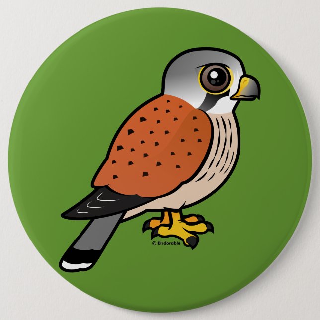 Badge Rond 15,2 Cm Crécerelle commune (Devant)