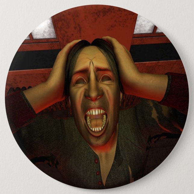 Badge Rond 15,2 Cm Cri primal (Devant)
