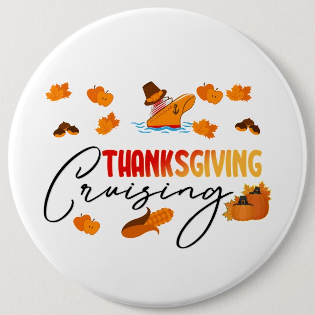 Badge Rond 15,2 Cm Croisière de Thanksgiving (Devant)