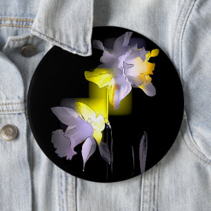 Badge Rond 15,2 Cm Daffodiques cubes