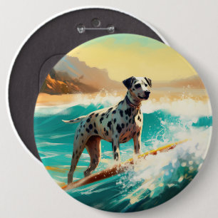 Badge Rond 15,2 Cm Dalmation Plage Surf Peinture