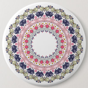 Badge Rond 15,2 Cm Décor perle