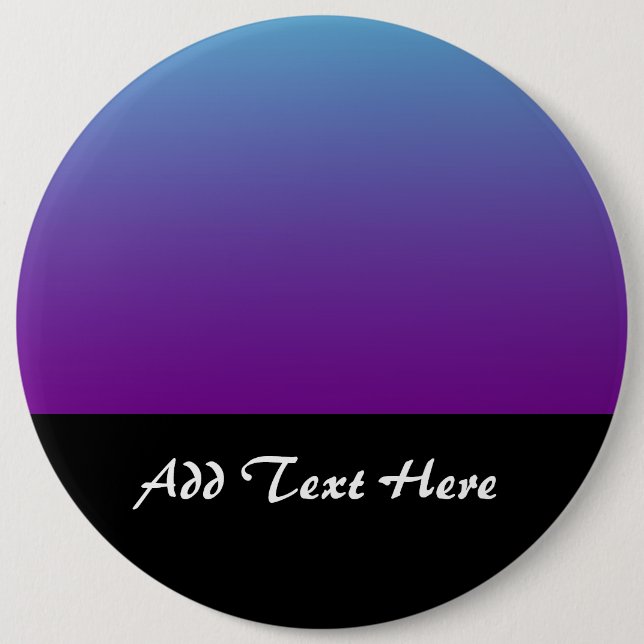 Badge Rond 15,2 Cm Dégradé de fond simple Turquoise Bleu Violet (Devant)