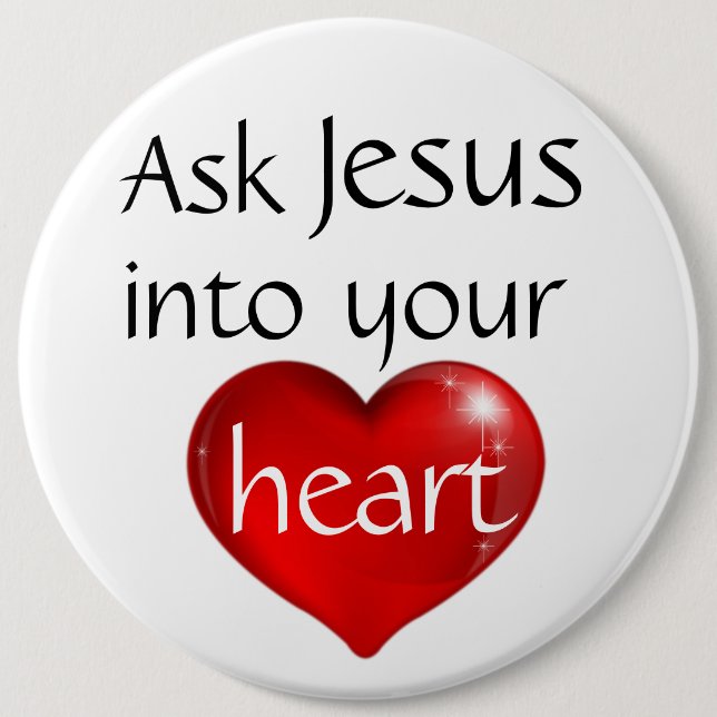 Badge Rond 15,2 Cm Demander à Jésus (Devant)