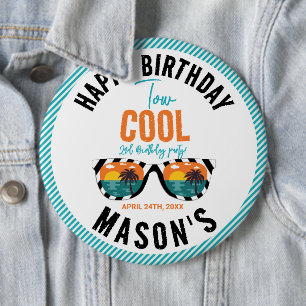 Badge Rond 15,2 Cm Deux Cool Boy 2e fête d'anniversaire