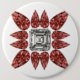 Badge Rond 15,2 Cm Diamant rose