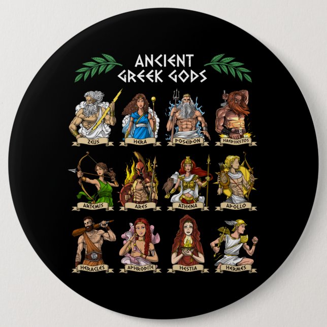 Badge Rond 15,2 Cm Dieux grecs anciens (Devant)