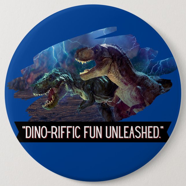 Badge Rond 15,2 Cm dino - formidable fondu (Devant)