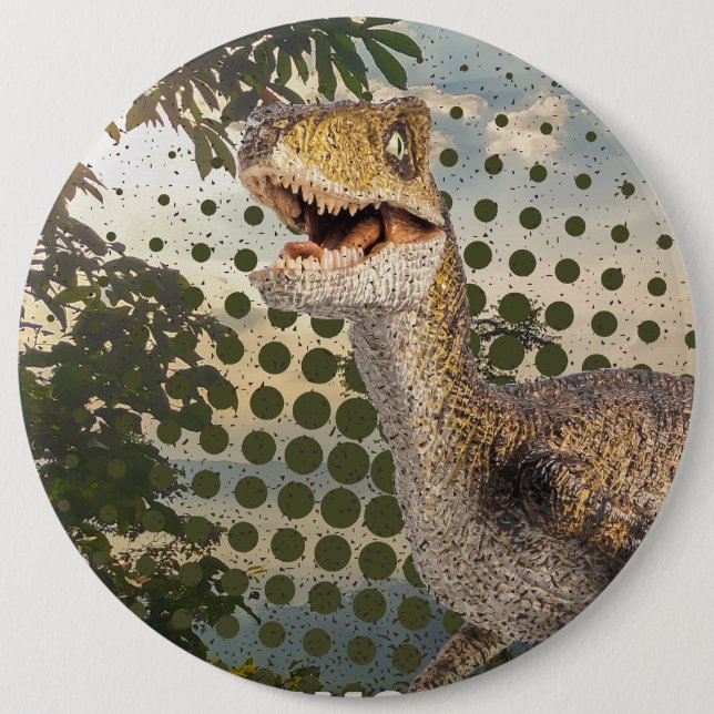 Badge Rond 15,2 Cm dinosaure (Devant)